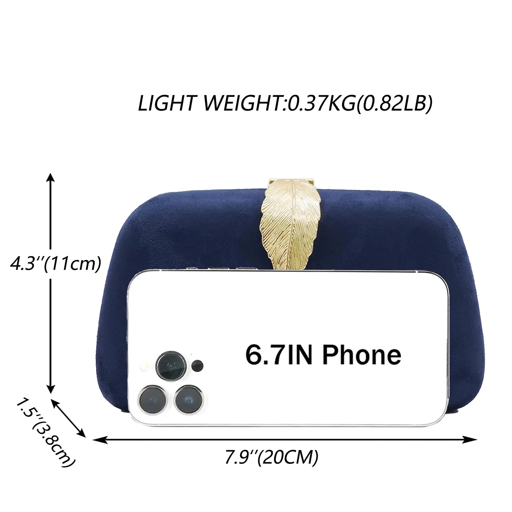 Women'S Faux Suede Soild Clutch Handbag, Navy Blue